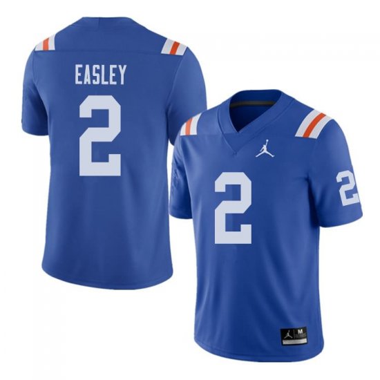 Men's Florida Gators #2 Dominique Easley NCAA Jordan Brand Royal Throwback Alternate Authentic Stitched College Football Jersey WZH8162BL